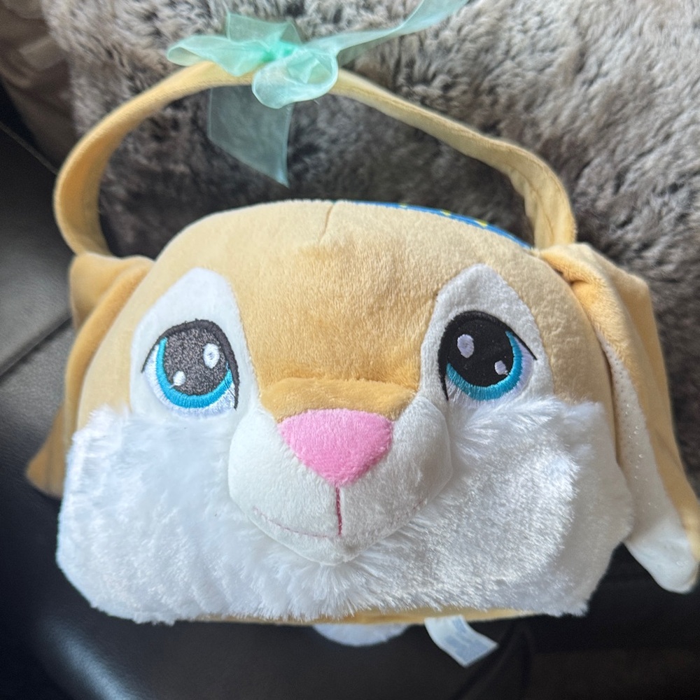 Plush Bunny Basket Set - Gray and Tan - Picture 2 of 9